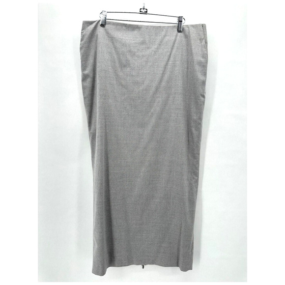 Fabiana Filippi Maxi Skirt Back Zip Womens XL Grey Wool Cashmere Capsule Preppy - Picture 1 of 12